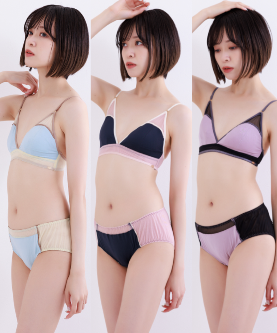 40%オフセール】ニュアンスバイカラーブラ&ショーツセット - feast